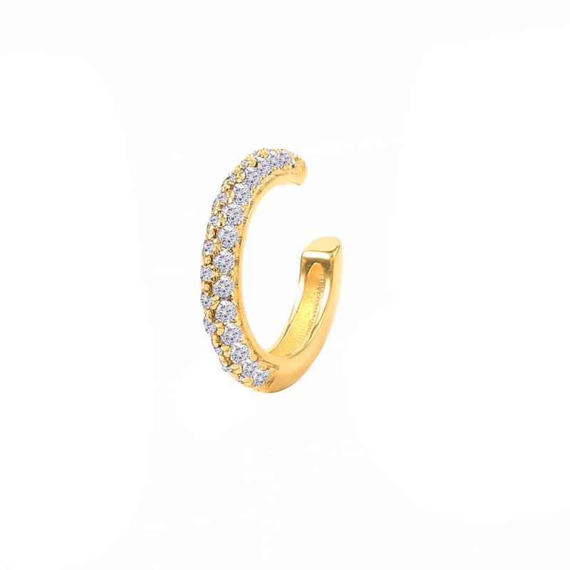 ROXI 925 Silver 9mm C-shaped Ear Cuff Micro Inlaid Zircon Clip Earrings For Women Men 1 Piece Earcuff For Unpierce Ear