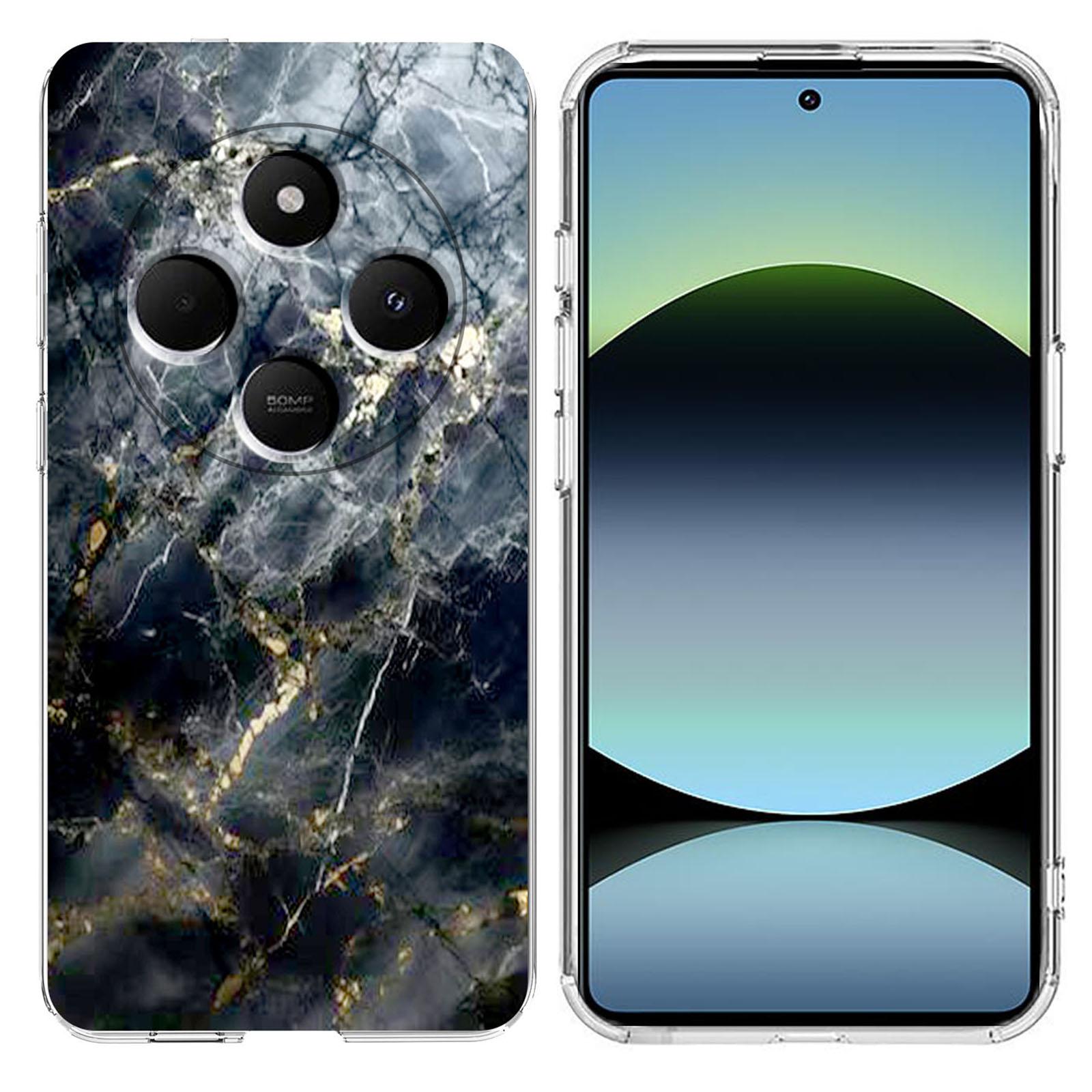 

Мягкий ТПУ чехол для Xiaomi Redmi 14C 4G/5G/14R 5G/A4 5G/A3 Pro 4G/Poco M7 5G/C75 4G с печатью мраморного узора Black