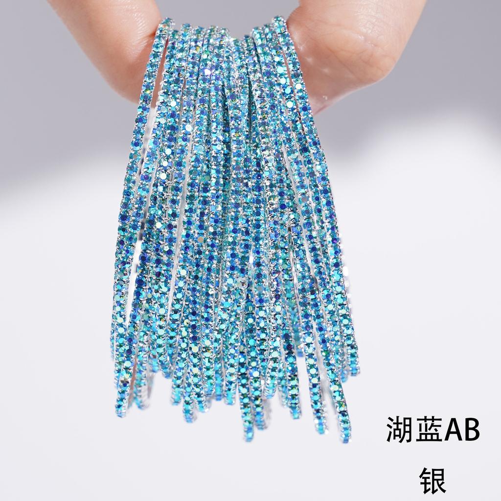 Multi-color Elastic Rhinestone Bracelet Fashionable Multi- Colorful Diamond Chain Wrapped Hand Ring Elegant Hand Accessory.