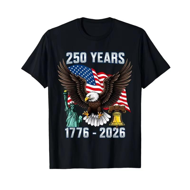 Vintage 250th Anniversary 1776 2026 Us Flag Bald Eagle T Shirt Unisex Patriotic Liberty Freedom Short Sleeve Tops