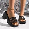 Fashion Trend Women Summer New Simple Outdoor Slip-on Square Heel Sandals 2024 Fashion Designer Women Casual Slippers Shoes for Women