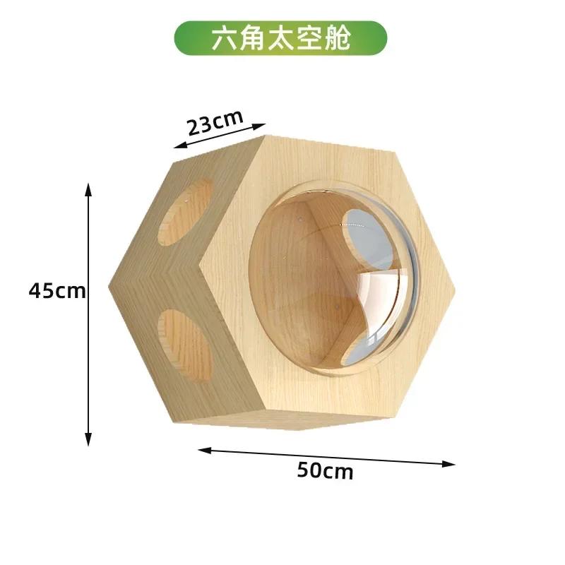 Wooden Cat House Elevated Bed for Cats Wall Mounted Kitten Villa Climbing Shelf for Pets Floating Shelves for Sleeping