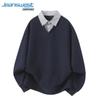 Jeanswest Men's Polo Collar Pullover Sweatshirt