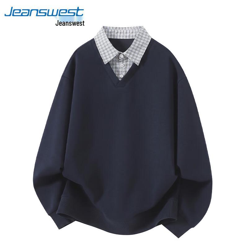 Jeanswest Men's Polo Collar Pullover Sweatshirt
