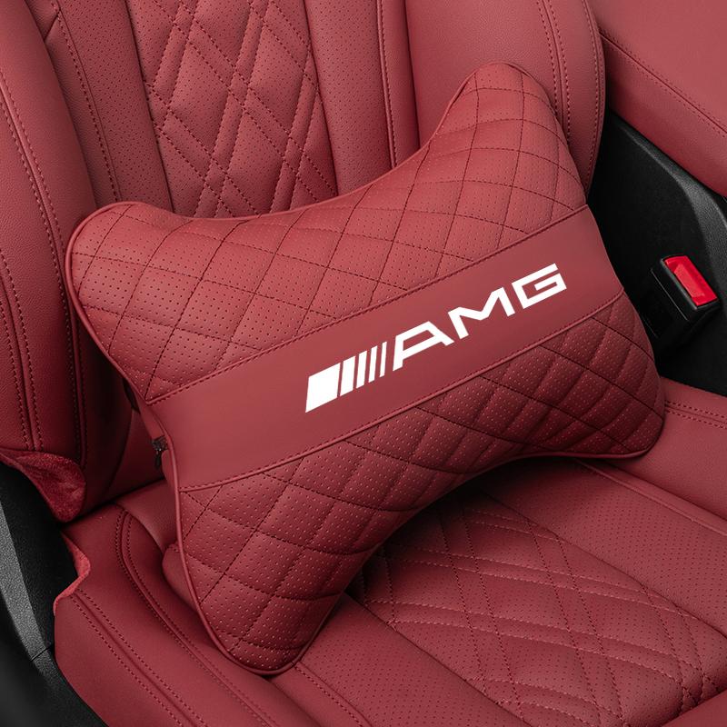 UMEG7 Car Seat Head Support Cushion Lumbar Pillow Interior Accessories For Mercedes Benz AMG Smart W205 C300 W203 W206 W108 W124 W126