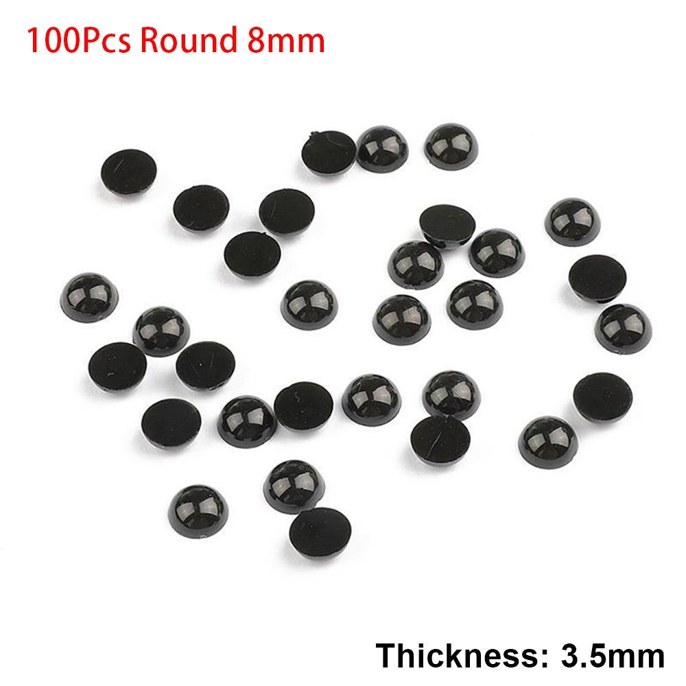 

100-500 шт. 3-8 мм Игрушечные глаза Аксессуары Пластиковые игрушечные глаза Бусины Полукруглые бусины Для куклы-медведя Животное 100Pcs Round 8mm