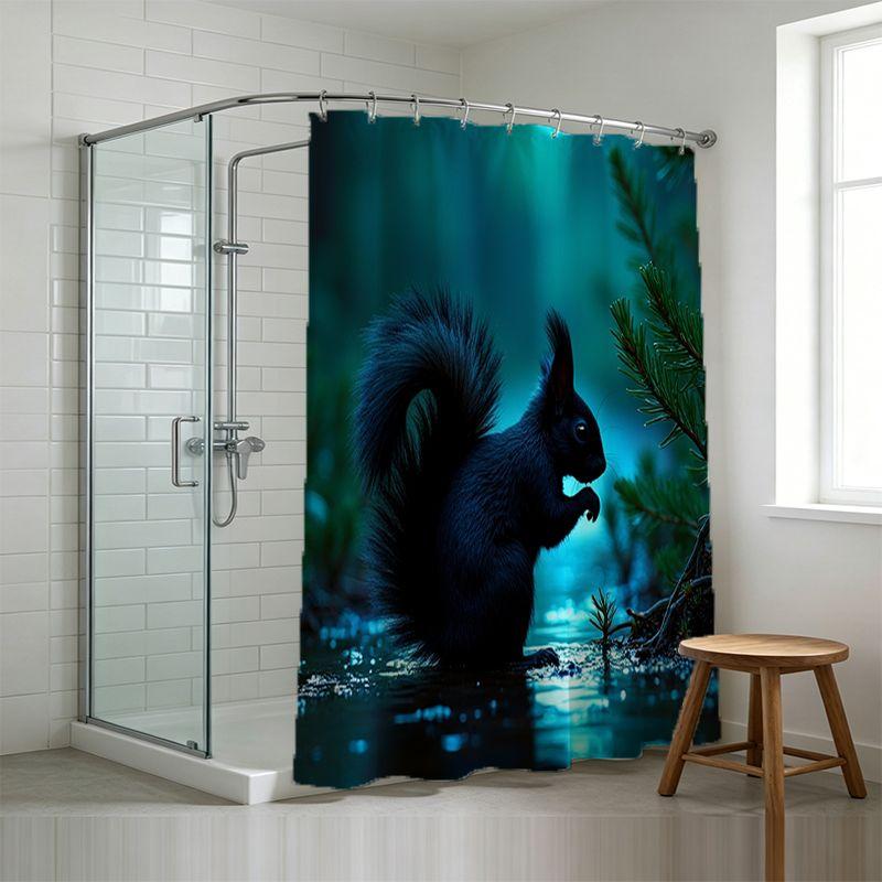 Premium Waterproof Polyester Raccoon Animal Print Shower Curtain Jungle Bathroom Decor Tropical Wildlife Bath Curtain Home Acces