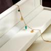 Metallic Turquoise Geometric Disc Anklet with Star and Butterfly Ornaments - Cold Temp Niche Style Accessories