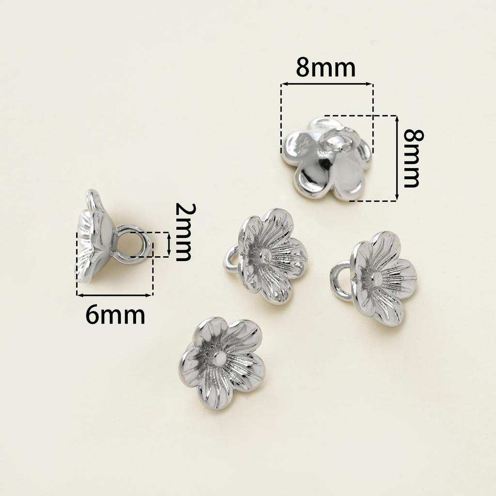 2Piece/Pack 14/18K Gold Color Plated Flower Shape Charms Pendants for DIY Bracelet Necklace Jewelry Making Accessories