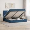 Ottoman Bed with Mattress and Headboard Blue 200 X 200 Cm Fabric