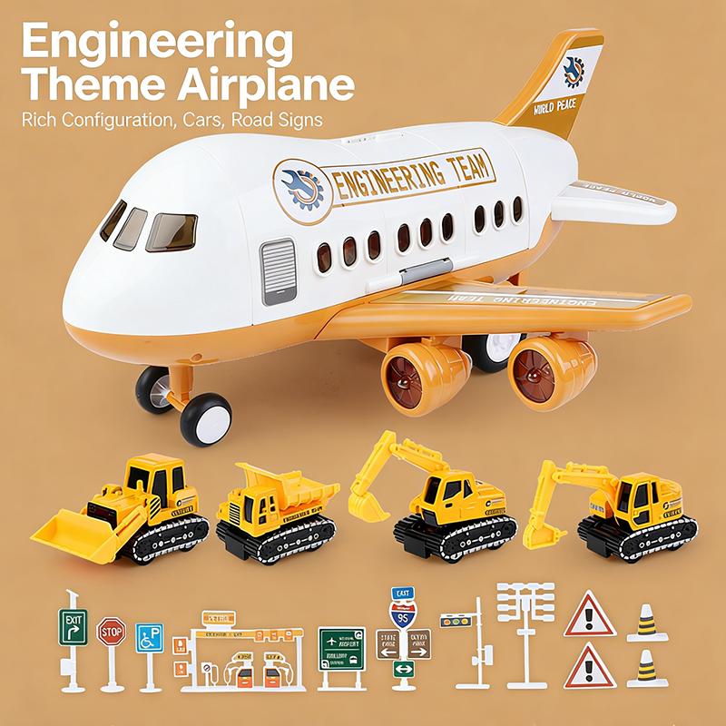 Игрушка Гигантский Самолет для Раннего Развития: Звуковая, Световая и Инерционная Модель для Сенсорного Развития Малышей