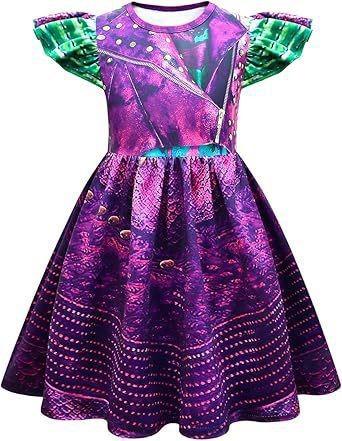 New Halloween Vampire Descendants 4 Children'S Flying Sleeve Dress 3D Printed Children'S Suit Skirt
