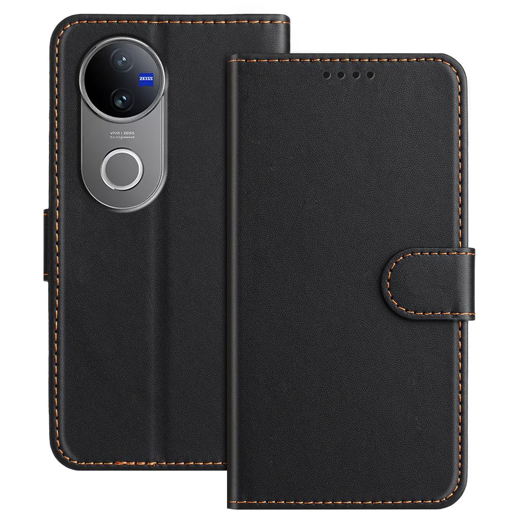 Pro vivo V50 5G Kožené pouzdro Peněženka Stojánek Jednobarevný Kryt telefonu proti pádu