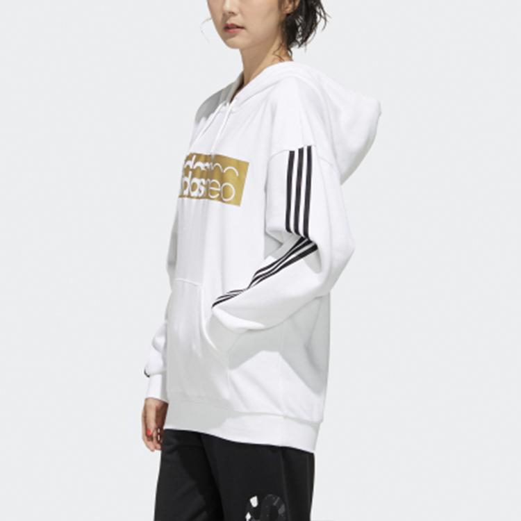Adidas Neo Casual Sports Pullover Hoodie Women Tops White GH8212