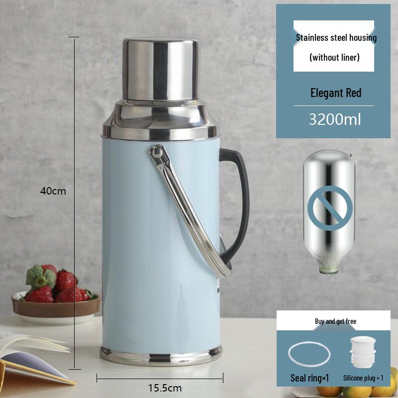 Jingbaodi 3.2L Sky Blue Stainless Steel Vacuum Flask