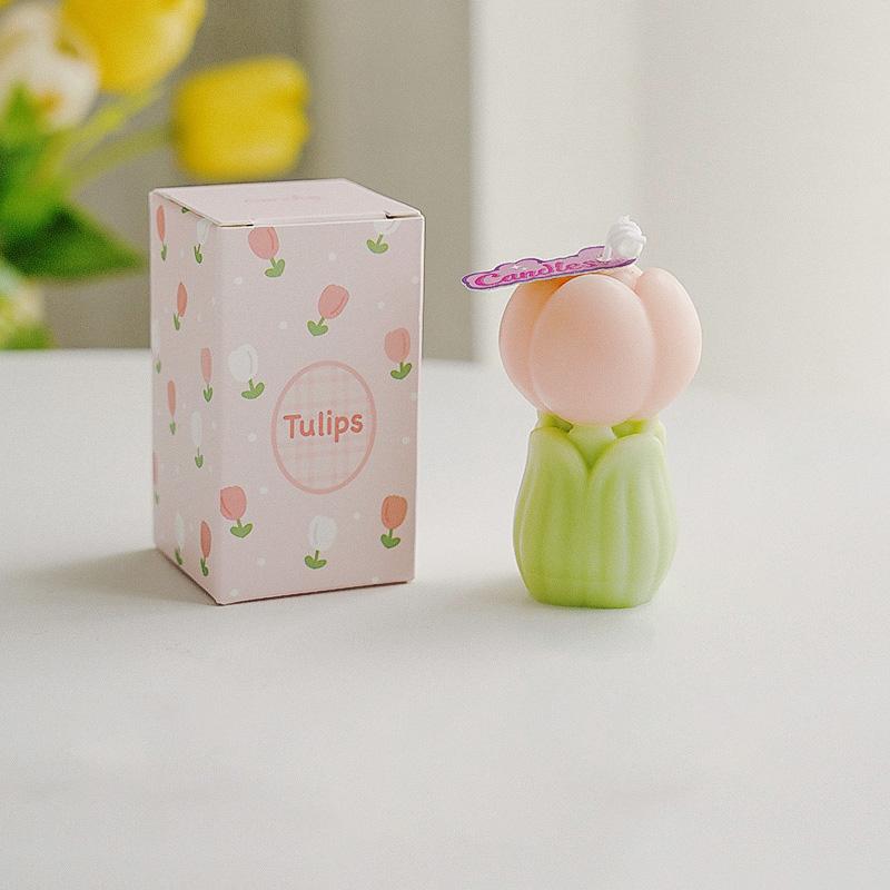 1 ks Luxusní svíčka ze sójového vosku ke Dni učitelů DIY sada DIY vonná svíčka Realistická květinová dekorace Bez kouře Vonná svíčka 7,7x4,5cm