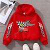 Cartoon Car Lightning McQueen Children's Pullover Hoodies Creative Anime A-Z  Letter Patterns Sweatshirt Kid Fashion Casual Top