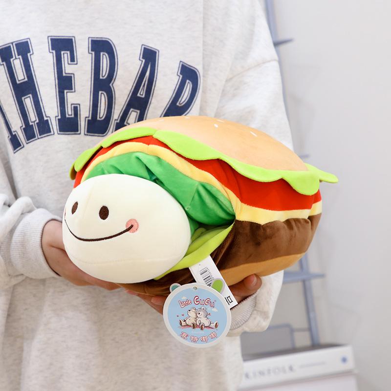 Seth Dudu Flips the Burger Little Turtle Doll Into a Little Turtle Plush Toy To Soothe the Cute Sleeping Throw Pillow
