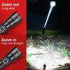 XHP70 Flashlight LED Telescopic Zoom TYPE-C Charging Outdoor Multifunction Charging Treasure Aluminum Alloy Tactical Flashlight