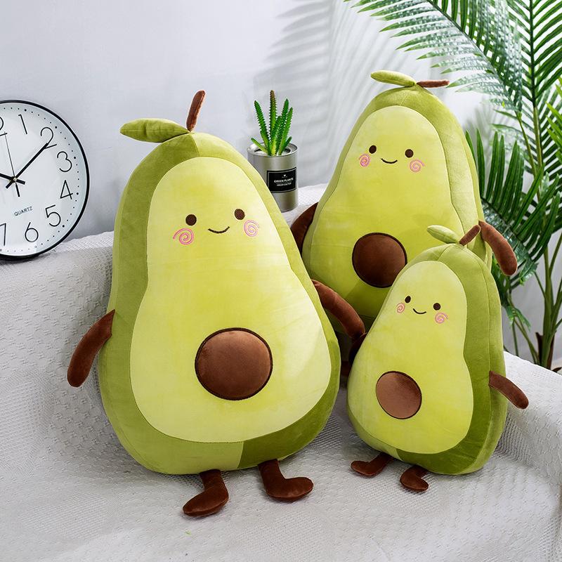 Avocado Long Pillow Plush Toys Creative Fruit Doll Rag Doll Birthday Gift