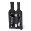 Coffret Accessoire Vin en forme de Bouteille de Vin noir Aimantée : Tire Bouchon, Bec verseur et Bague anti gouttes