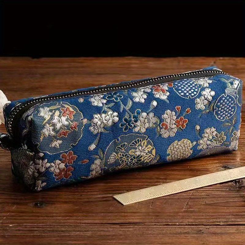 

Винтажная золотая вышивка пенал большой емкости пенал косметичка студенческие канцелярские принадлежности