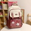 Color Contrast Student Backpack With Nylon Construction And Multifunctional Design