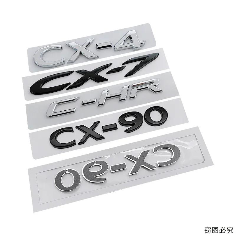 ABS Car Body Fender Side 3D Letter Emblem for Mazda CX4 CX5 CX7 CX30 CX50 CX60 CX90 C-HR Rear Trunk Badge Replaced Sticker lfpaz09