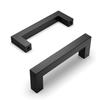 Furniture Handle - AIMOONSA - Set of 5 - Center Distance 96 Mm - Black Stainless Steel - Screws 25/45 Mm