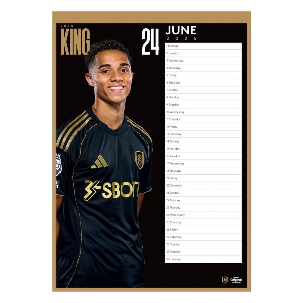 Fulham FC 2026 A3 Wall Calendar