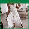 Elegantes langes Satin-Kleid mit V-Ausschnitt für Sommer, Strand und Freizeit