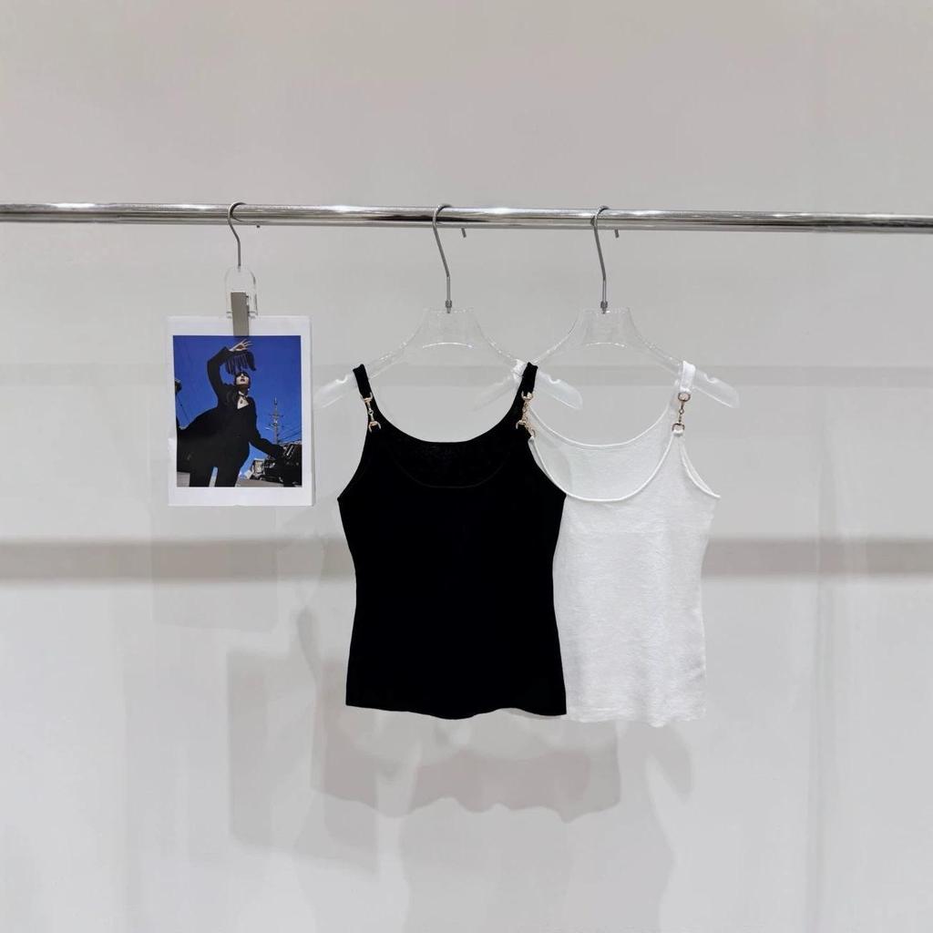 Premium Metal Buckle Knit Camisole - Casual, Slimming, Versatile Top