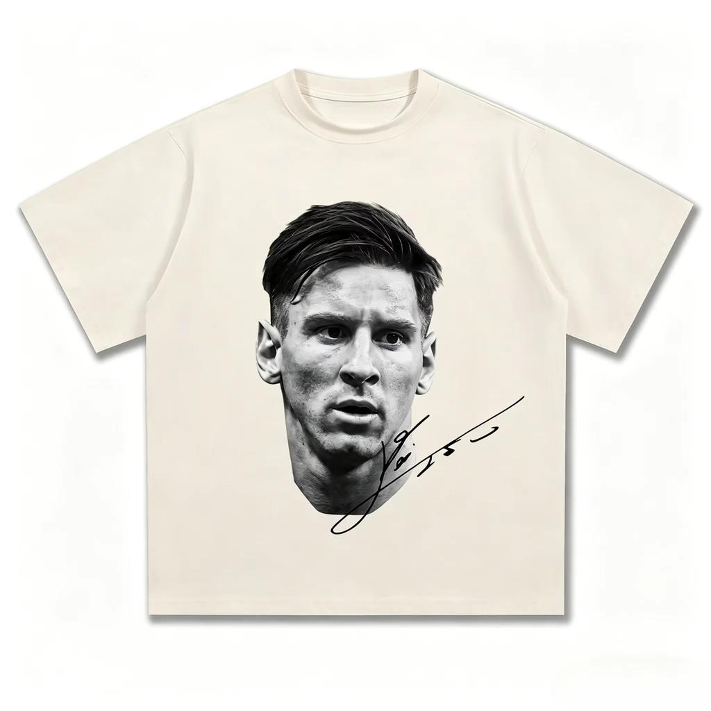 2026 Messi The King of Football Head Print Fashion Short Sleeve T-shirt Men's Clothing and Women's 2026 FIFA World Cup shirt
