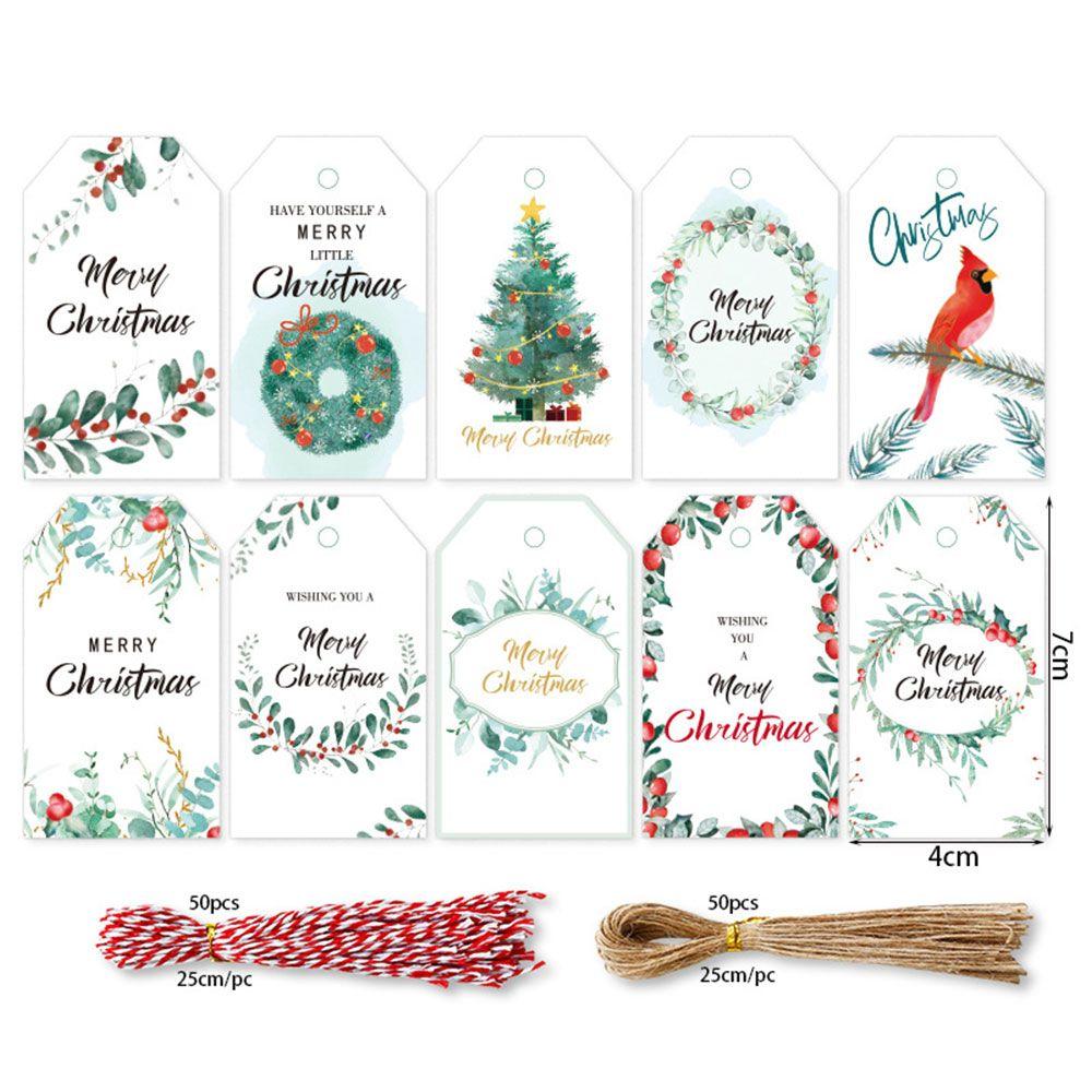 100pcs DIY Wrapping Supplies Kraft Paper Christmas Labels Kraft Tag Hang Tags Gift Wrapping