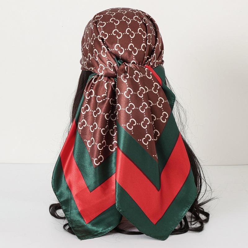 New cashew print silk scarf women's trend versatile shawl satin headscarf 90 square scarf scarf women