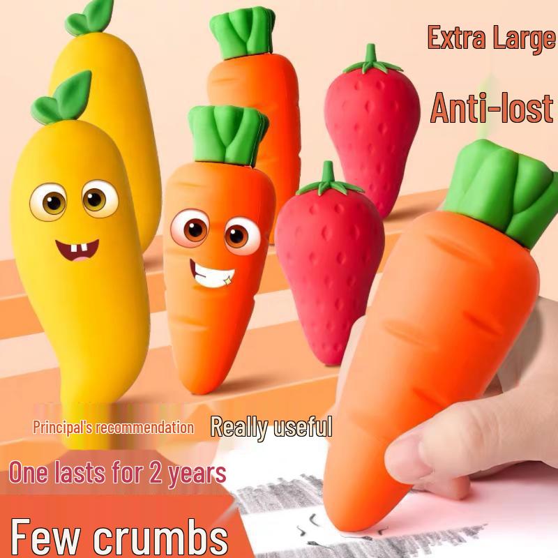Jumbo Cute Carrot Eraser: Clean and Crumb-Free for Students