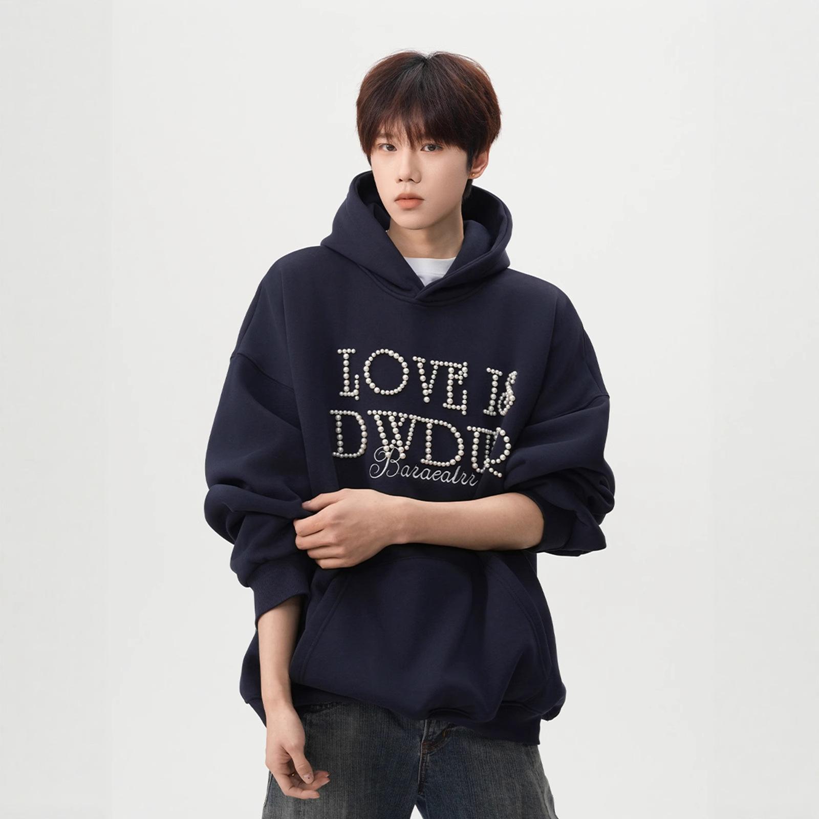 

Толстовка с капюшоном мужская и женская осенняя трендовая брендовая с чувством дизайна повседневная парная толстовка XXXL чёрный