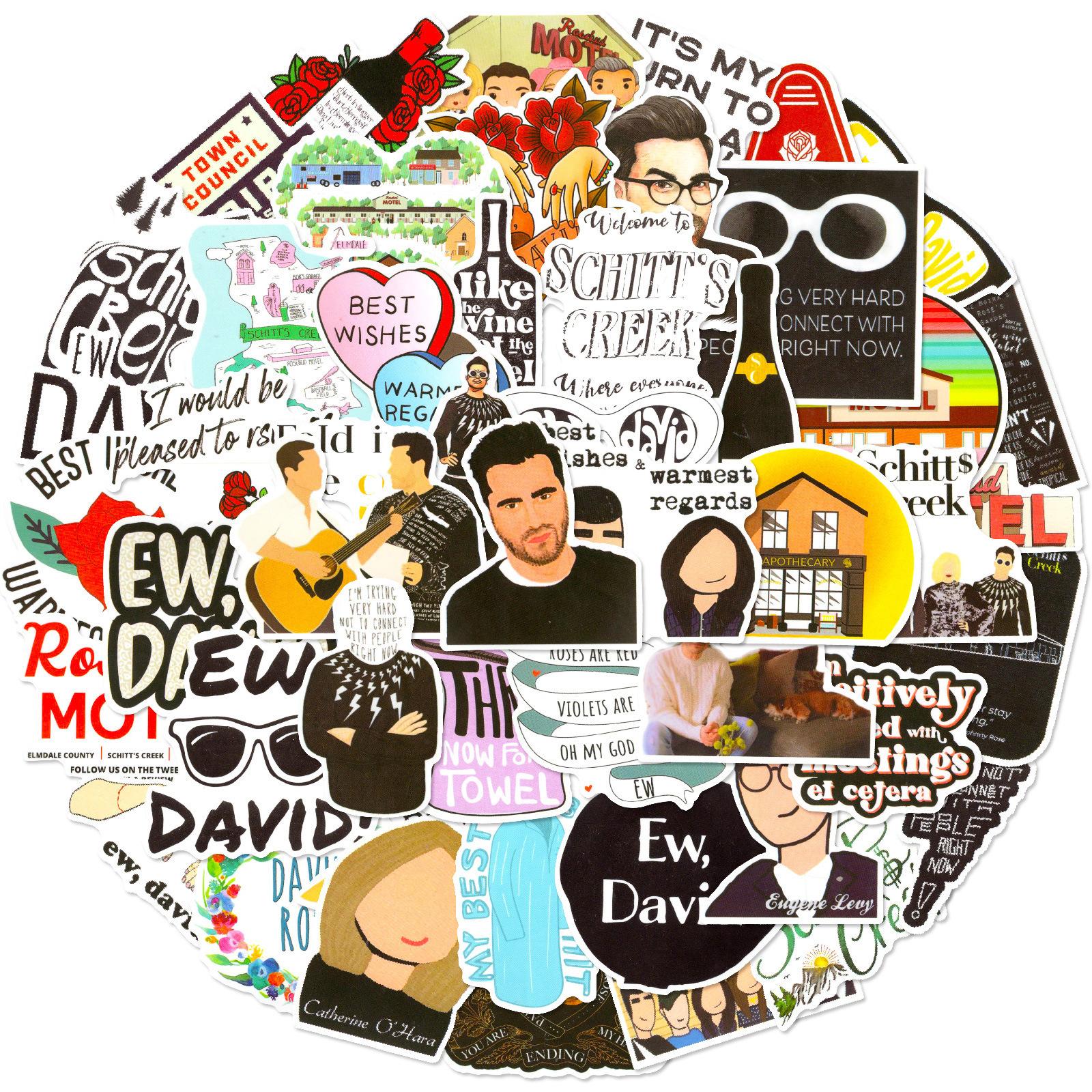 

50 Pictures of Rich and Poor Road Stickers American Drama Personality Stationery Cartoon Helmet Stickers DIY