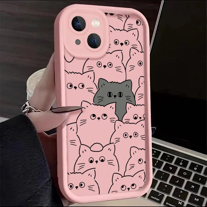 Cute full screen cat iPhone17Promax mobile phone case ladder applicable to Apple 16promax all-inclusive Tianyan