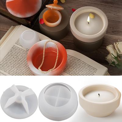 Epoxidharzform Schmuckschatullenformen Rundförmige Aufbewahrungsbehälterformen Silikonmaterial Geschenk für DIY-Bastelliebhaber