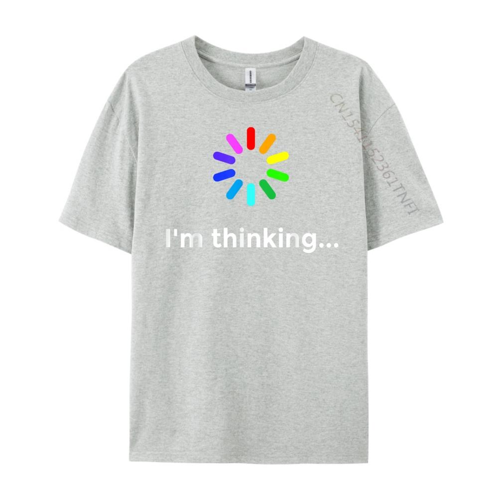 I M Thinking Geek Nerd Computer Programmer Techie T Green And White Graphic T Shirt Short Sleeve TShirt