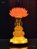Lotus Guanyin Bodhisattva LED Offering Lamp with Heart Sutra