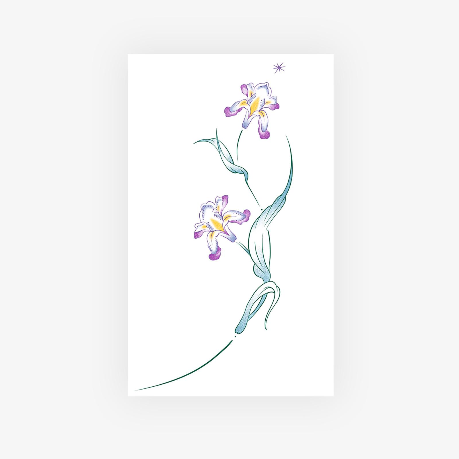 Dopamine Flower Tattoo Sticker, Waterproof And Long-Lasting High-End Feeling Simple Small Fresh Tattoo Sticker 9*15