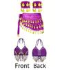 Indian Dance Costume Set With Swinging Fringe And Shimmering Waist Chain For Belly Dance Shows