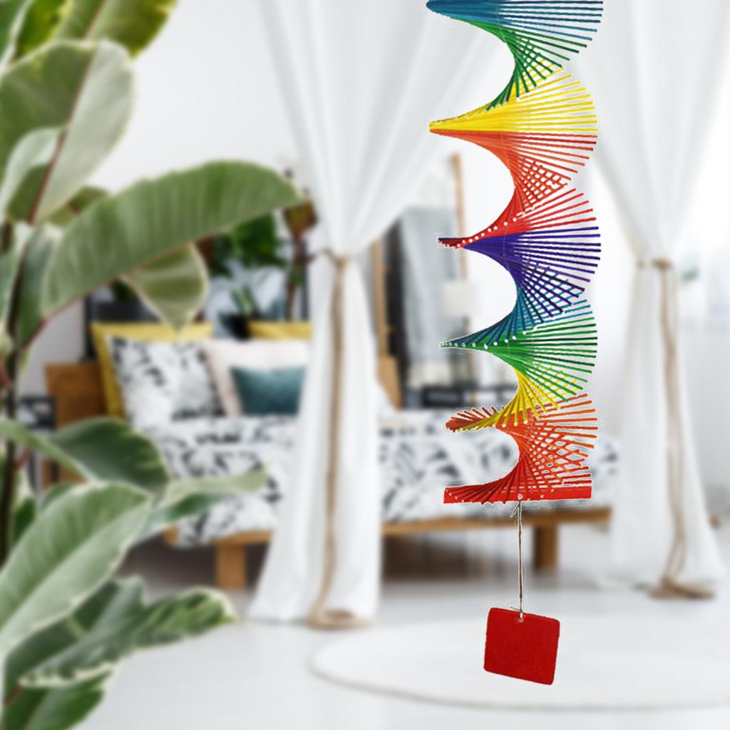 Rainbow Wind Spinner Mobile Chime Lawn Wind Spiral Party Home Decor Colorful Rainbow DIY Outdoor Garden Ornament