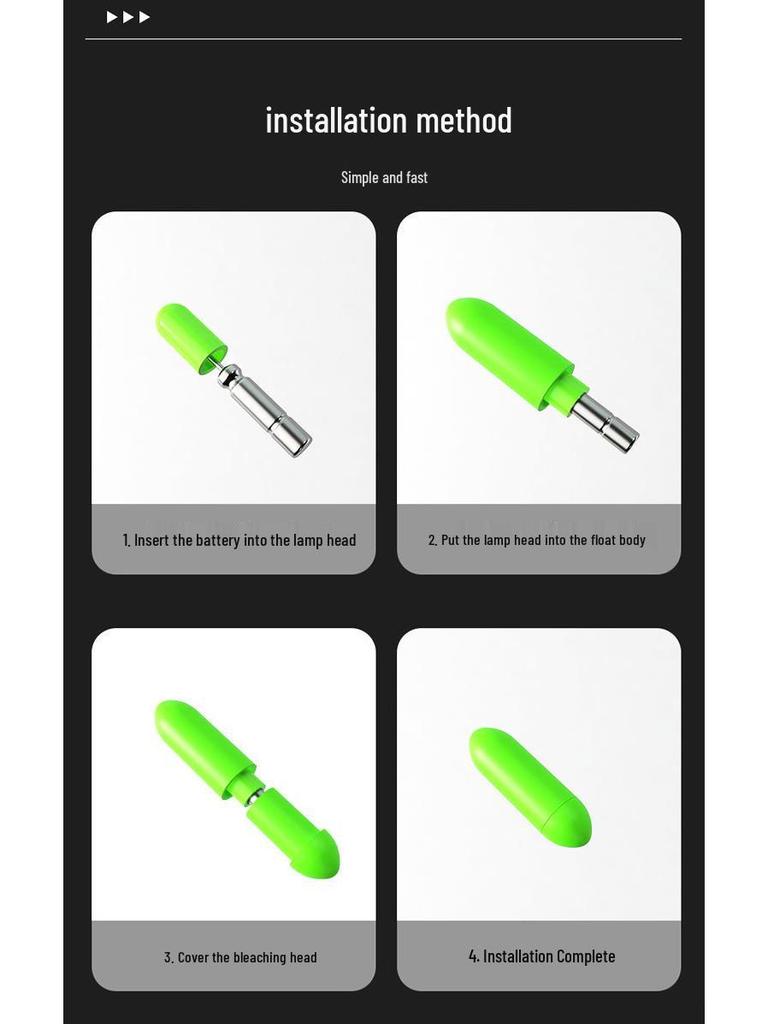 Anti-Water-Flow Luminous Float Rod Tip Cord with Eye-Catching Bean for Mèn Gān Fishing Method
