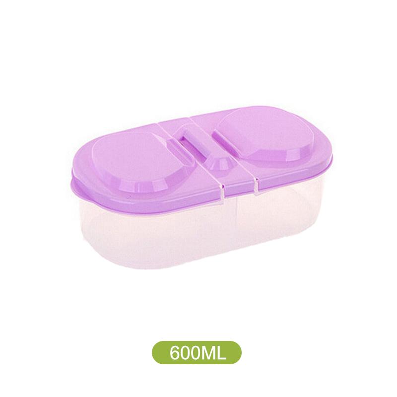 Double Compartment Covered Kitchen Food Grain Sealed Tank Multifunctional Kitchen Refrigerator Plastic Storage Fresh Box