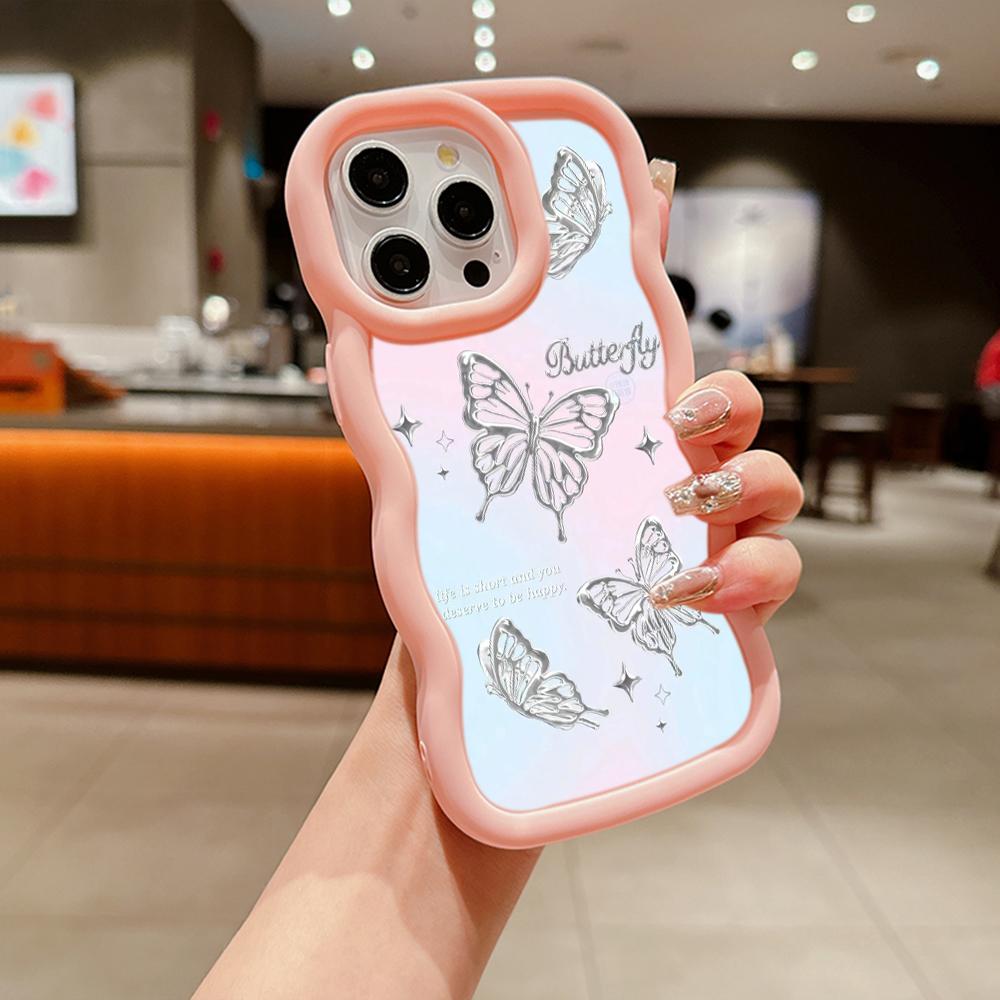 Macaron Soft TPU Phone Case for Xiaomi Poco X3 X5 X6 M6 Redmi 13C Redmi Note 11 12 13 Pro 11s 12s Cover Ae67 Butterfly flower Cute cartoon art design