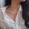 Retro Natürliche Salzquelle Achat Shijia Kaltweiß Runde Perle Zigeuner Stern Schlüsselbein Kette Halskette Damen