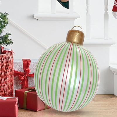 40cm Outdoor Weihnachts-Aufblasball Dekoriert PVC Riesen Große Bälle Weihnachtsbaumschmuck Spielzeugball Feiertagsdekorationen